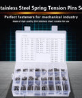 280 Pieces Roll Pin Set M1.5 M2 M2.5 M3 M4 M5 M6 M8 Stainless Steel With Box Slotted Spring Pins Assortment Kit Dowel Pins Tension Pins