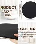 Product details and features of Two Pack 27.25 Inch Round Non Skid Rubber Furniture Pads For Recliners And Swivel Chairs Anti Slip
