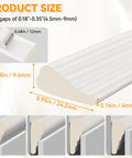 Foam wedge weather seal strip for doors/windows, self-adhesive, white, 236 inches long.