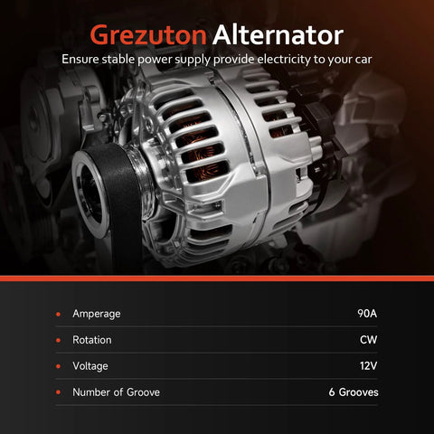 Direct Fit 1.6L Hyundai Accent Veloster And Kia Rio Alternator Replacement OE Spec Easy Install Plug And Play visible in close-up view