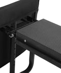 Close-up of Garden Kneeler And Seat With Height Adjustable Foldable Design Sturdy Bench With 2 Tool Pouches in black