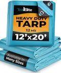 Blue Heavy Duty Waterproof Tarp 12x20 Ft 12 Mil Thick With UV Resistant, Rip Proof, Metal Grommets, Multipurpose Cover