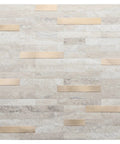 Peel And Stick Backsplash Tiles For Kitchen Beige With Metal Gold Finish 5 Sheets PVC Composite Heavy Duty Adhesive Scratch Resistant