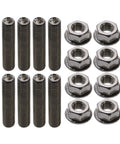 Heavy Duty Stainless Steel Header Stud Kit Built Tough For Chevy Ls V8 Polished M8 Locking Flange Nuts set of polished studs and nuts