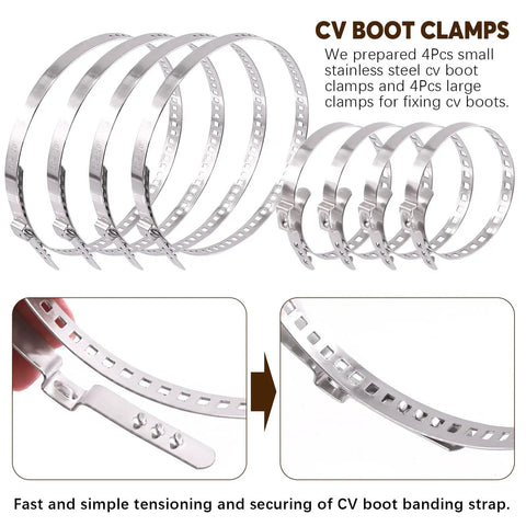 9Pcs Hose Clamp Pliers And CV Boot Clamp Kit With Small And Large Stainless Steel Clamps for Automotive Repair