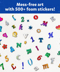 Foil Fun Letter And Number Sticker Set For Mess Free Arts And Crafts Projects, colorful foam stickers on white background