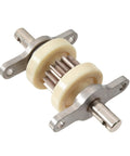 Exact-Match Replacement Gear Pack Assembly For RV Slide-Out 2.5 By 2.5 Inch Silver White Durable Replacement Component For Quick Recovery Through-Frame RV Slide-Out Systems Made After October 2013 Easy Install No Assembly Required silver and white gear pack with 15-tooth configuration