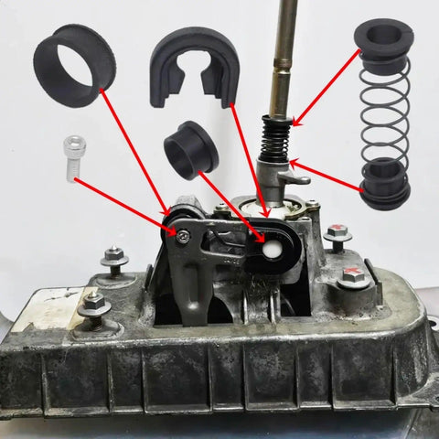 Seat Ibiza 6J 2002 2007 And Leon 1M 2000 2005 Gear Shift Cable Linkage End Bushing Repair Kit Replacement components displayed