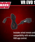Warn Vro Evo 10 Standard Duty 12V DC electric winch wired remote control for off-road recovery compatibility.