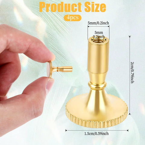 Tweruna 4pcs metal lamp switch knob, brass color with knurled edge for standard light sockets
