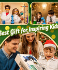 Awesome Kids Microscope Kit 40x To 1600x Magnification With LED Light STEM Toy For Beginners Ages 6 To 12 Includes Prepared Slides And Tool Set For Curious Young Scientists. Kids using blue microscope kit