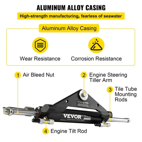 Front Mount Hydraulic Steering Cylinder HC4645H For Outboard Boats Up To 150HP with aluminum alloy casing