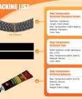 Wood stove gasket kit: 1in gray fiberglass rope, 72in length; includes two black silicone tapes and adhesive tube