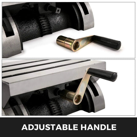 Tilting Milling Table 7x5 Inch With 0 To 45 Degree Adjustable Swivel Angle Plate 3 T Slots Heavy Duty Crank Handle Cast Iron