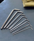 Ball End L Wrench Set With Ball Driver Tips Protanium Steel For Heavy Duty Torque BriteGuard And GoldGuard Finishes on table