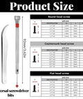 Product size chart for 630 Piece Eyeglass Repair Kit With Screws And Tiny Micro Fasteners For Electronics Repair Watches And Laptops.