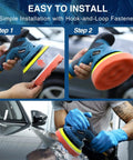 Cordless Car Buffer Polisher 6 Inch Portable Waxer Kit With 2X2000mAh Batteries And 6 Variable Speeds Plus 16 Attachments in use