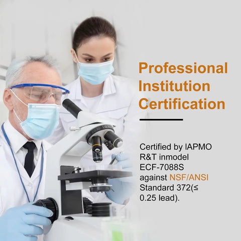 Replacement Filter Kit For Gravity Water Filter System With 2 Black Carbon Filters And 2 Fluoride Filters, Built To Fit Berkey Systems - professional certification photo with laboratory technicians using a microscope