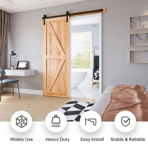 4 Ft Sliding Barn Door Hardware Track Kit With J Pulley Buttery Smooth Quiet Rollers Easy Install For 24 Inch Wide Single Door Aluminum Black Powder Coat Ball Bearing Roller System