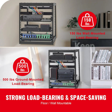 Heavy Duty 20U Server Cabinet With Smooth Rolling Casters And Adjustable Depth Rock Solid Network Equipment Rack For Wall Or Floor AV Gear Setups Built Like A Tank Carbon Steel