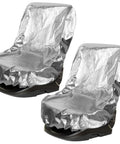 Two Pack Car Seat Sun Shade Covers For Baby And Toddler Reflective UV Sun Shield Keeps Car Cool By Blocking Sunlight With Elastic Band For Easy Fit Travel Safety Classic Silver on car seats.