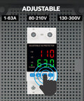 Heavy Duty Smart Circuit Breaker With Dual Led Display And Adjustable Voltage Regulator For Solar Rv Home Systems, showing adjustable voltage settings.