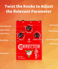 FV01 Vocal Effects Processor With Pitch Correction And Delay Reverb, red stompbox with control knobs for live performances