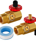 Two Pack Aluminum Air Tank Manifolds With Fill Port And Relief Bypass Safety Valve Knob On And Off Gauge Port And Hose Outlet