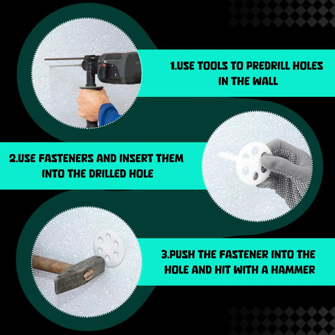 Top Shelf Professional Grade 250 Pack Heavy Duty Plastic Masonry Fasteners With Secure Washers Tough As Nails Concrete Anchors for Rigid Foam Board Insulation installation steps.