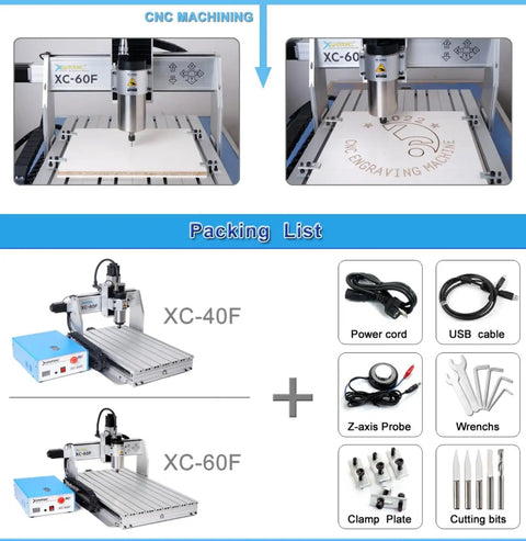 3 Axis CNC Router With 1.5KW Spindle And Linear Guide For Ultra Precise Engraving, Milling And Carving, 6040 Style Machine Components