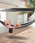 Heavy Duty Camping Hammock With Rain Fly Tarp And Mosquito Net 440 Lb Capacity Portable Tree Hammock for outdoor relaxation