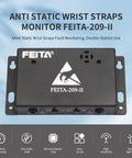 Dual ESD Wrist Strap Monitor And Tester With Online Grounding Status Alarm, Anti Static Wristband Monitor, front view