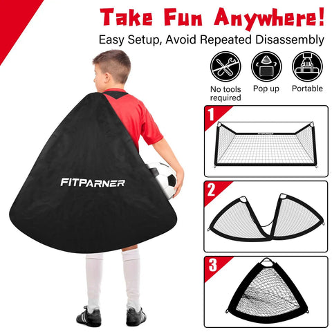 Child carrying bag for 2 Pack 4x3 Ft Kids Soccer Goals For Backyard Practice Sesh Foldable Portable Soccer Nets and accessories