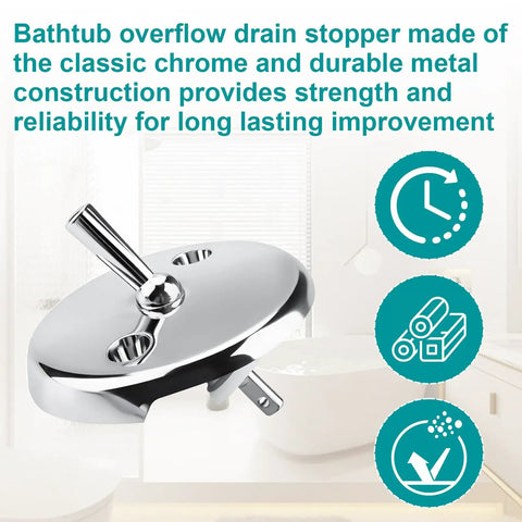 Upgrade Your Tub Setup With This Slick Trip Lever Bathtub Overflow Faceplate Featuring A Smooth Flip And No Sweat Quick Install Kit For Standard Drainage Systems With All Mounting Hardware For A Tight Seamless Finish. Chrome bathtub overflow drain stopper with durable metal construction.
