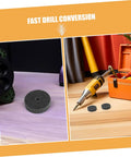 Six Piece Nylon Buffing Wheel Set With 10mm Hole Super Fast Cut For Bench Grinder Steel Copper Aluminum Car Polishing And Surface Restorations on workbench.