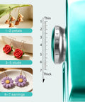 Heavy Duty Electric Polymer Clay Press Machine with Seven Adjustable Thickness Settings for earring designs and settings.