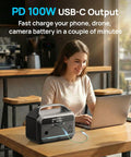 High Capacity Portable Power Station With 1200W Surge And 288Wh LiFePO4 Battery Solar Generator 600W AC Outlet in cafe