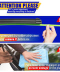 Instructions for removing protective strip and using towel when installing 22 Inch Front Windshield Wiper Blades Replacement For Dodge Ram