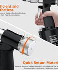 Close-up of Your Go To Heavy Duty Pneumatic Hydraulic Rivet Nut Set Kit with ergonomic grip and quick return materials feature.