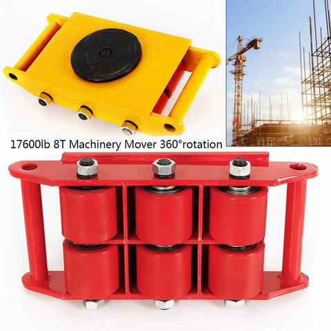 Heavy Duty Machinery Skates 12 Ton Roller Dollies 4 Pack Swivel Casters 360 Degree Rotation 26400 Lb Capacity steel load mover