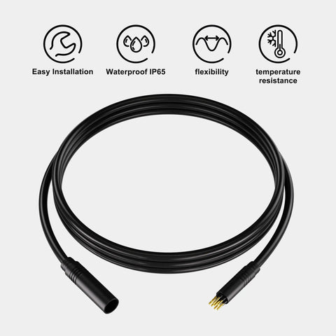 9 Pin Ebike Motor Extension Cable Female To Male Connector For Electric Bike Motor Conversion Kit 150 Cm 1 Pack Easy Install Replacement Cable Plug And Play Ideal For Replacing Old Or Damaged Wires In E Bike Systems