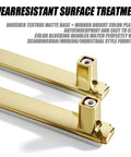 Set Of 10 White And Gold Cabinet Pulls featuring brushed matte base and mirror plating, 6-inch zinc alloy minimalist style.