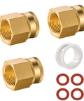 Brass Garden Hose Adapter 3/4 GHT Female To 3/4 NPT Female Swivel Connector For Hose To Pipe Fittings, brass parts and washers