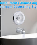 Tub And Shower Trim Kit For Moen Posi-Temp Single Handle Valves 2510 2520 2570 2590 With Escutcheon Screws And Knob Handle in use