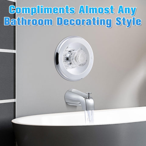 Tub And Shower Trim Kit For Moen Posi-Temp Single Handle Valves 2510 2520 2570 2590 With Escutcheon Screws And Knob Handle in use