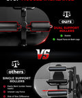 Comparison of dual support rollers vs single support on Pro Grade Leg Extension And Curl Machine For Home Gym With Adjustable Settings