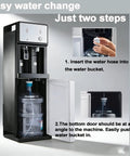 Straight Up Water Cooler Dispenser Hits The Spot With Dual Temp Control For Crisp Chilled Or Steaming Hot Beverages Fast Pipeline Hookup, showing easy water change steps.