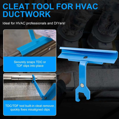 Duct Clip Tool For HVAC Ductwork With Magnetic Clip Access, PPC And PPF Cleat Tools, Pro Grade, 4 Inch Handle For Tight Spaces