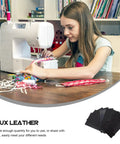 Epic Black Pu Faux Leather Sheets Craft Kit 8 PCS For Jewelry Earrings Hair Bow Making Home Decor Diy Leatherette Fabric Supplies Cool For Custom Purses Cosmetic Bags Handmade Accessories Get Your Creative Vibes Going And Show Your Style Now, girl sewing crafts