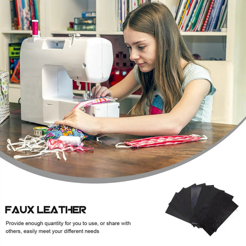 Epic Black Pu Faux Leather Sheets Craft Kit 8 PCS For Jewelry Earrings Hair Bow Making Home Decor Diy Leatherette Fabric Supplies Cool For Custom Purses Cosmetic Bags Handmade Accessories Get Your Creative Vibes Going And Show Your Style Now, girl sewing crafts
